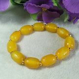 Yellow Agate Fret Buckle Bead Jade Bracelet Lucky Exorcise Evil Spirits