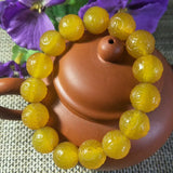 Yellow Agate Jade Bracelet Lucky Exorcise Evil Spirits Auspicious Amulet