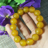 Yellow Agate Jade Bracelet Lucky Exorcise Evil Spirits Auspicious Amulet