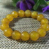 Yellow Agate Jade Bracelet Lucky Exorcise Evil Spirits Auspicious Amulet