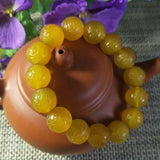 Yellow Agate Jade Bracelet Lucky Exorcise Evil Spirits Auspicious Amulet