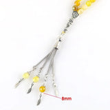Yellow Agate Beaded Bracelet Islamic Rosary Muslim Tasbih Tassel Pendant
