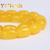 Yellow Agates Drum Barrel Beads 10x14mm 13x18mm