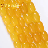 Yellow Agates Drum Barrel Beads 10x14mm 13x18mm