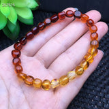 Natural Yellow Amber Beads Bracelet Red Amber 6mm