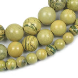 Natural Yellow American Phosphorus Variscite Diaspore Stone Round Beads
