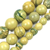 Natural Yellow American Phosphorus Variscite Diaspore Stone Round Beads