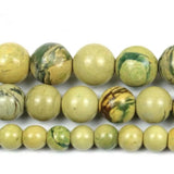 Natural Yellow American Phosphorus Variscite Diaspore Stone Round Beads