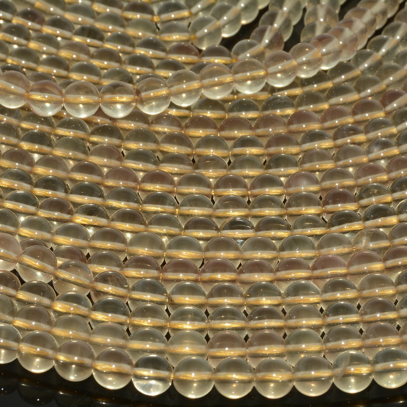 Natural Yellow Andesine Round Beads 6.8mm-7mm