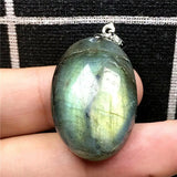 Yellow Labradorite Necklace Pendant Crystal Silver Moonstone Beads