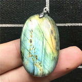 Labradorite Necklace Pendant Crystal Jewelry Silver Moonstone Beads 37x23x8mm