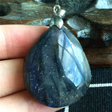 Labradorite Necklace Pendant Jewelry Natural Healing Stone Crystal Silver AAAAA