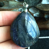 Labradorite Necklace Pendant Jewelry Natural Healing Stone Crystal Silver AAAAA