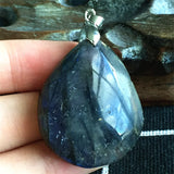 Labradorite Necklace Pendant Jewelry Natural Healing Stone Crystal Silver AAAAA