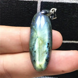 Natural Yellow Light Labradorite Necklace Pendant 35x14mm