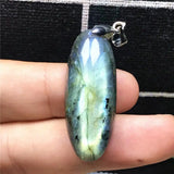 Natural Yellow Light Labradorite Necklace Pendant 35x14mm