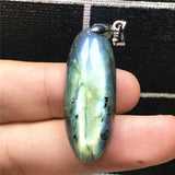 Natural Yellow Light Labradorite Necklace Pendant 35x14mm