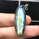 Natural Yellow Light Labradorite Necklace Pendant 35x14mm