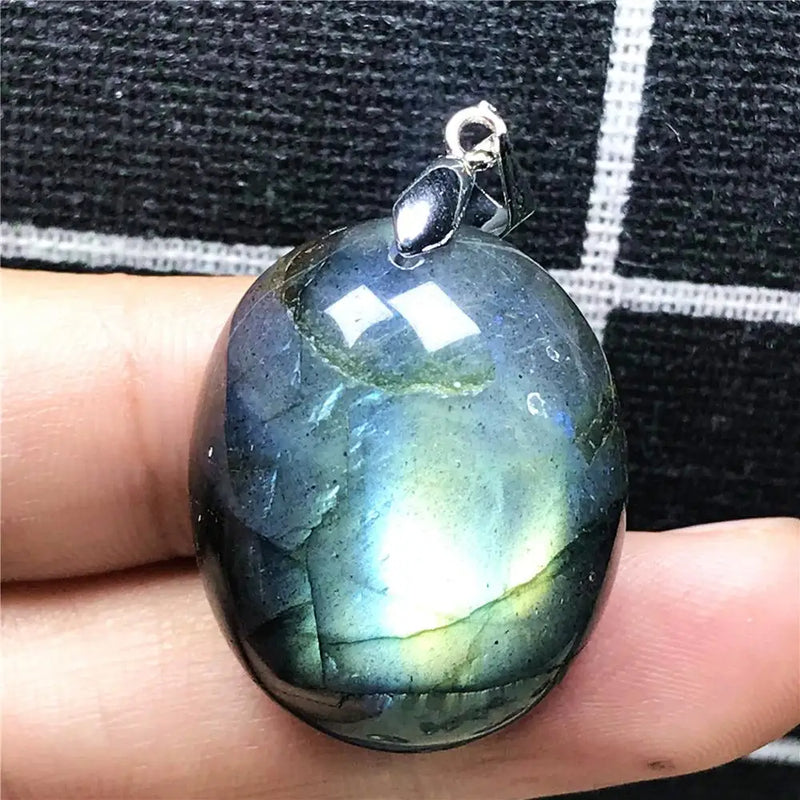 Labradorite Necklace Pendant Crystal Silver Moonstone Beads Stone AAAAA
