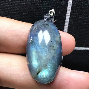 Labradorite Necklace Pendant Crystal Moonstone Beads Silver Jewelry