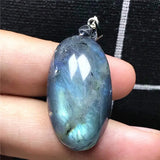 Labradorite Necklace Pendant Crystal Moonstone Beads Silver Jewelry