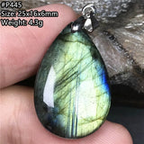 Yellow Labradorite Pendant Silver Crystal Reiki Healing Moonstone Gemstone