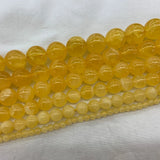 Natural Yellow Calcite Stone Beads 4-16mm Round DIY Loose Beads