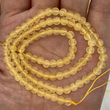 Natural Yellow Calcite Stone Beads 4-16mm Round DIY Loose Beads