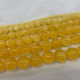Natural Yellow Calcite Stone Beads 4-16mm Round DIY Loose Beads