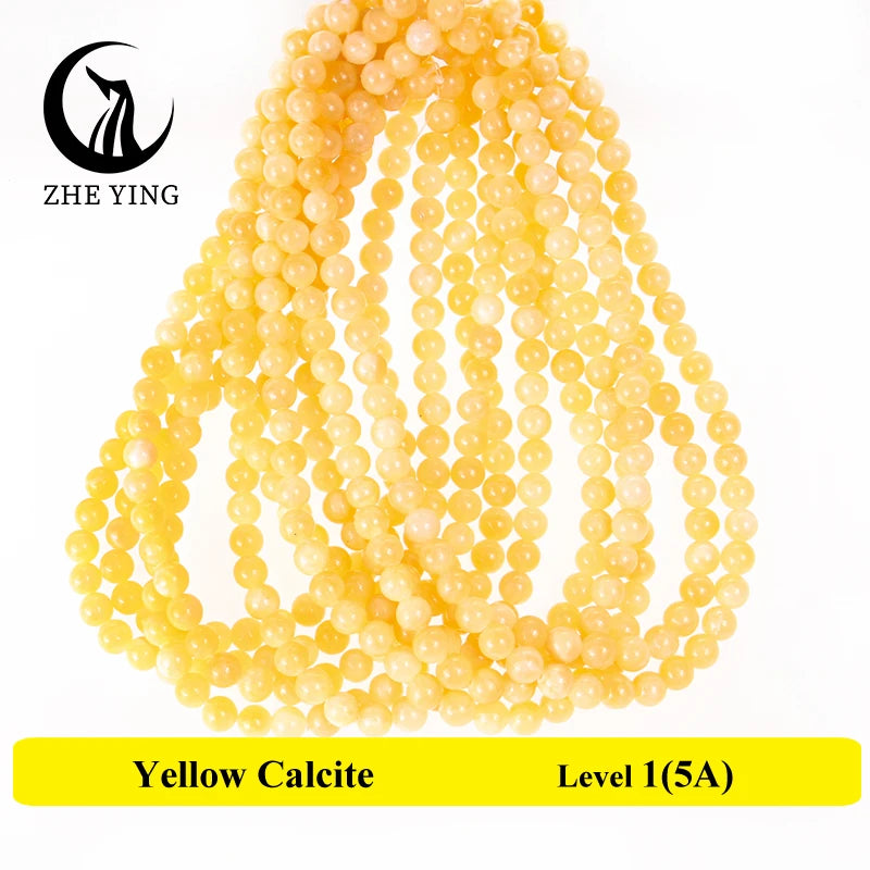 Natural Yellow Calcite Stone Beads Round Loose Beads 6 8 10mm