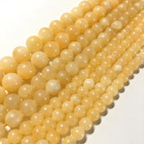 Natural Yellow Calcite Round Beads Stone Bead for Jewelry Making DIY
