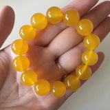 Yellow Chalcedony Bracelet Men Women Healing Gemstone Jewelry