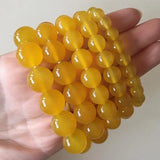 Yellow Chalcedony Bracelet Men Women Healing Gemstone Jewelry