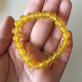 Yellow Chalcedony Bracelet Men Women Healing Gemstone Jewelry