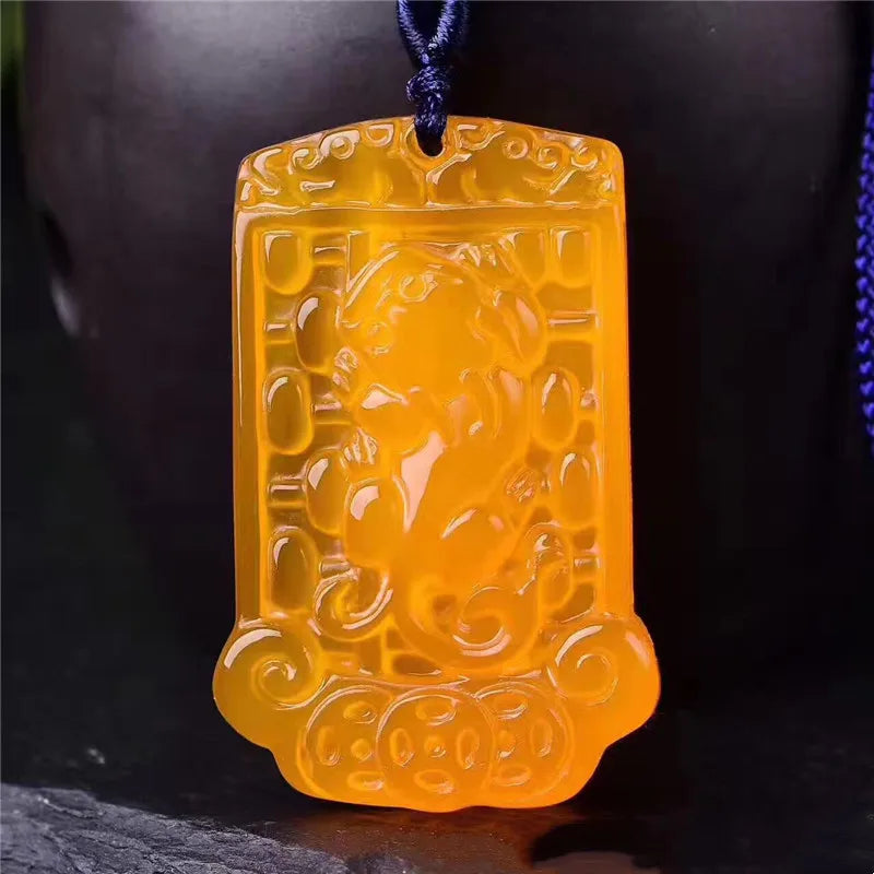 Natural Yellow Chalcedony Wishful Thinking Pendant Agate