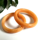 Yellow Chinese Jade Bracelet Bangle Lucky Amulet Hand-Carved Bangles