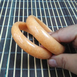 Yellow Chinese Jade Bracelet Bangle Lucky Amulet Hand-Carved Bangles