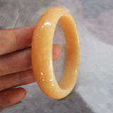 Yellow Chinese Jade Bracelet Bangle Lucky Amulet Hand-Carved Bangles
