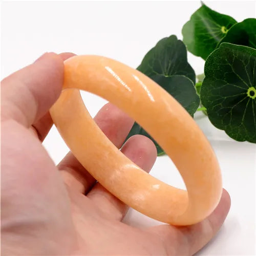Yellow Chinese Jade Bracelet Bangle Woman Lucky Amulet