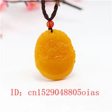 Natural Yellow Chinese Jade Pixiu Pendant Dragon Necklace