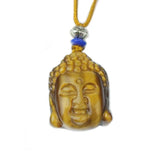 Yellow Chinese Jade Tiger Eye Guanyin Pendant Necklace Charm