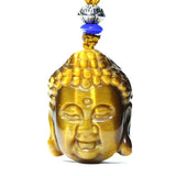 Yellow Chinese Jade Tiger Eye Guanyin Pendant Necklace Charm