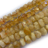 Yellow Citri Beads 15'' Freeform Faceted Cuboid DIY Loose Stone Beads