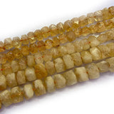 Yellow Citri Beads 15'' Freeform Faceted Cuboid DIY Loose Stone Beads
