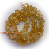Yellow Citri Beads 15'' Freeform Faceted Cuboid DIY Loose Stone Beads