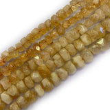 Yellow Citri Beads 15'' Freeform Faceted Cuboid DIY Loose Stone Beads