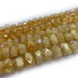 Yellow Citri Beads 15'' Freeform Faceted Cuboid DIY Loose Stone Beads