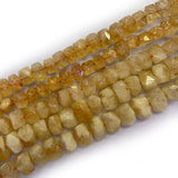 Yellow Citri Beads 15'' Freeform Faceted Cuboid DIY Loose Stone Beads