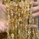 Natural Yellow Citrine Beads 15'' Irregular Quartz DIY Loose Beads