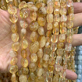 Natural Yellow Citrine Beads 15'' Irregular Quartz DIY Loose Beads